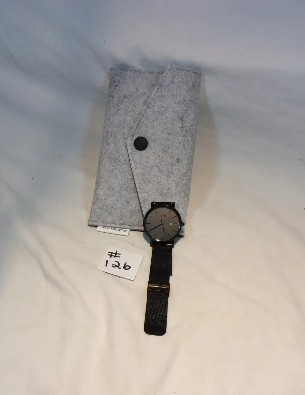 BUREI MEN'S WATCH-BLACK-ADJUSTABLE FLEXIBLE METAL BAND-WORKING